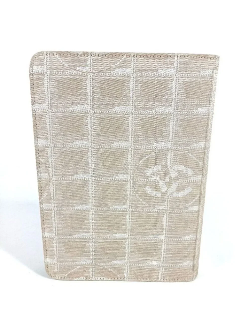 Chanel Notebook Cover Logo Nylon Canvas Beige